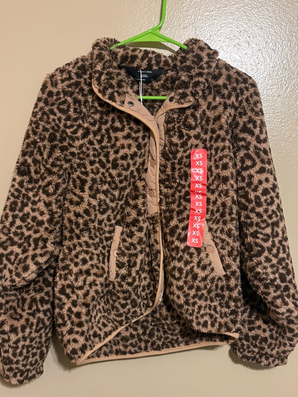 Member’s Mark Women’s XS Animal Print Leopard Fleece Shacket - Brown & Black NWT